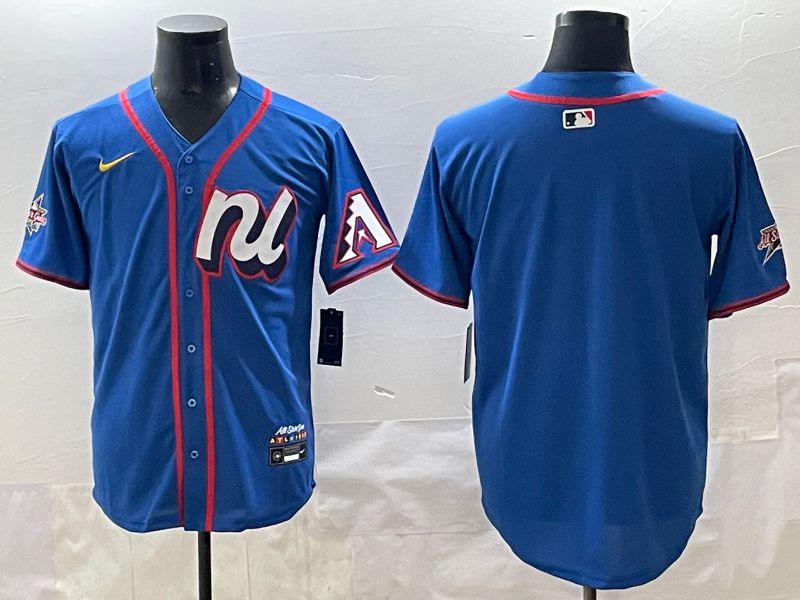 Men 2025 Arizona Diamondback Blank Blue All star Blank Blue Nike MLB Jersey style 1